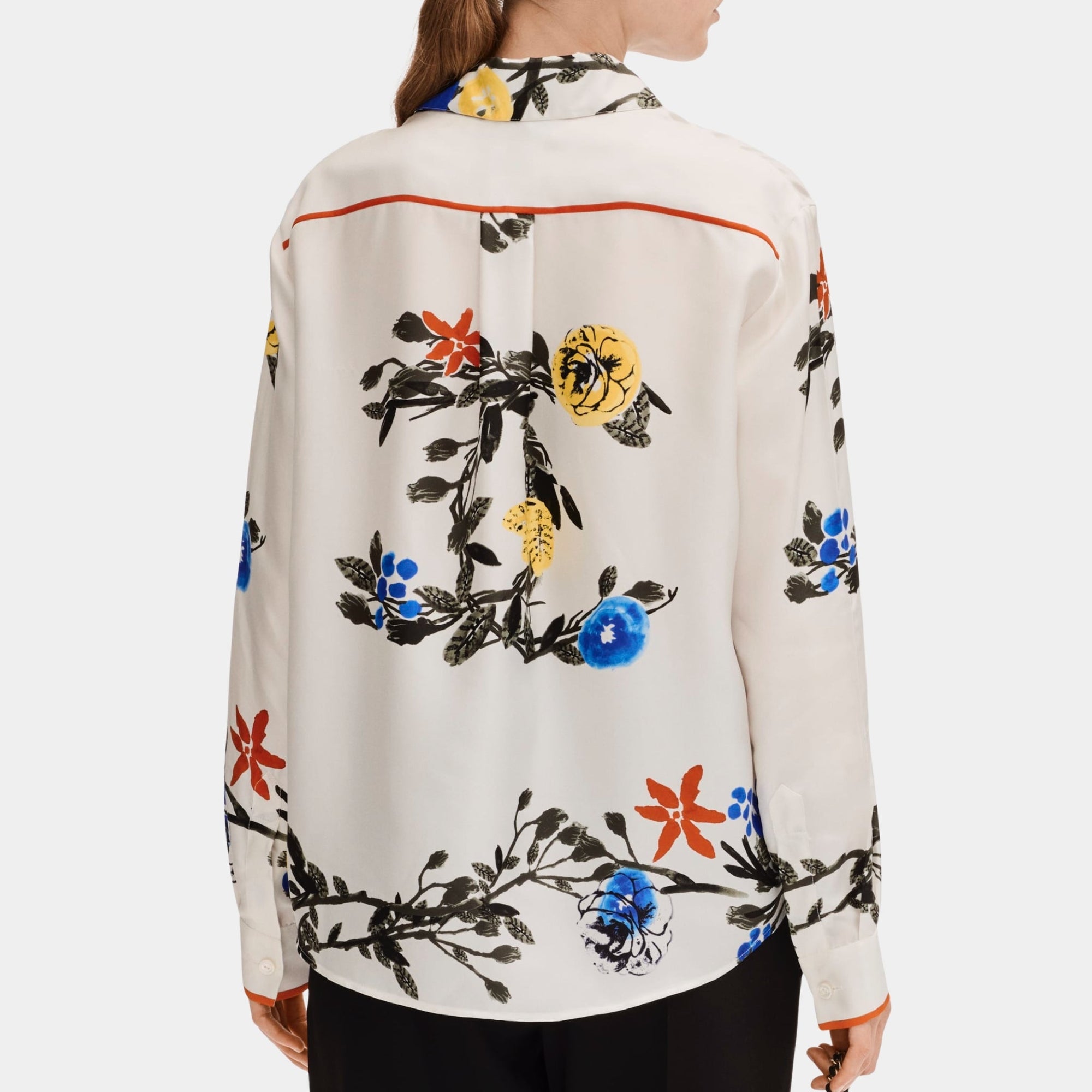 Long Sleeved Shirt In Printed Silk Chanel оригінал – Купити в Україні – вид ззаду