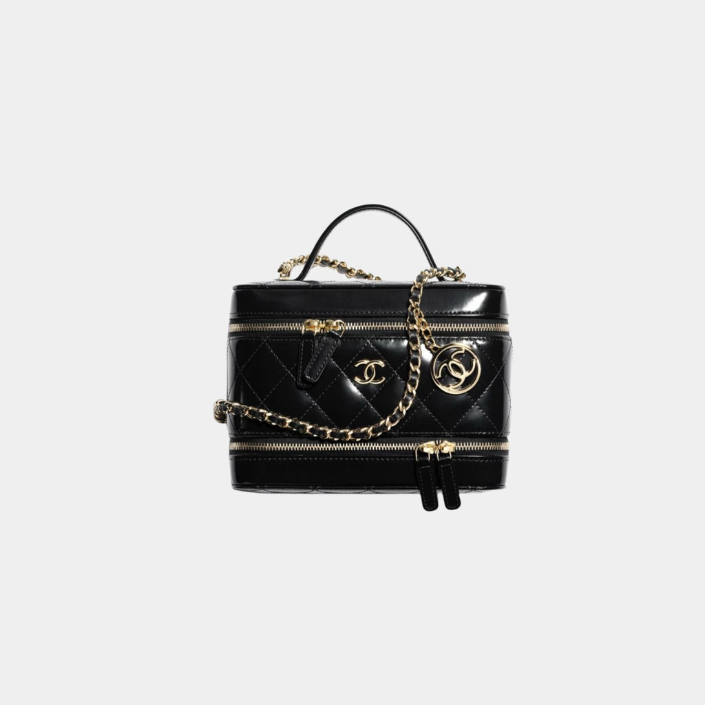Оригінальна Long Vanity With Chain In Shiny Calfskin Chanel – боковий вид
