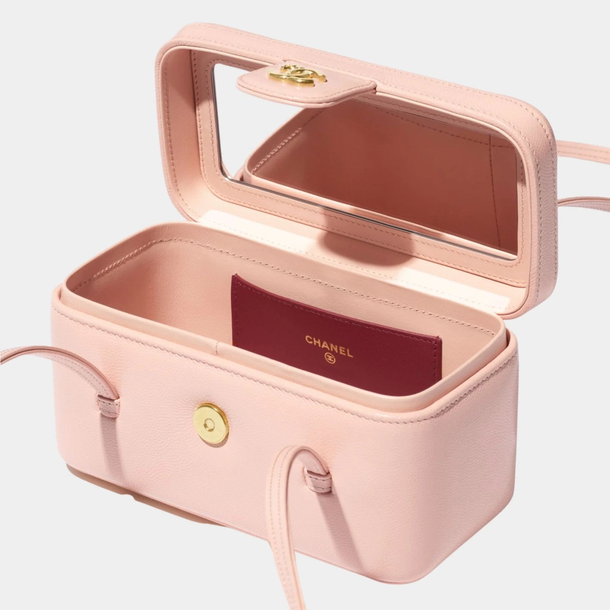 Long Vanity With Leather Strap Grained Shiny Calfskin & Gold Tone Metal Chanel оригінал – Купити в Україні – вид ззаду