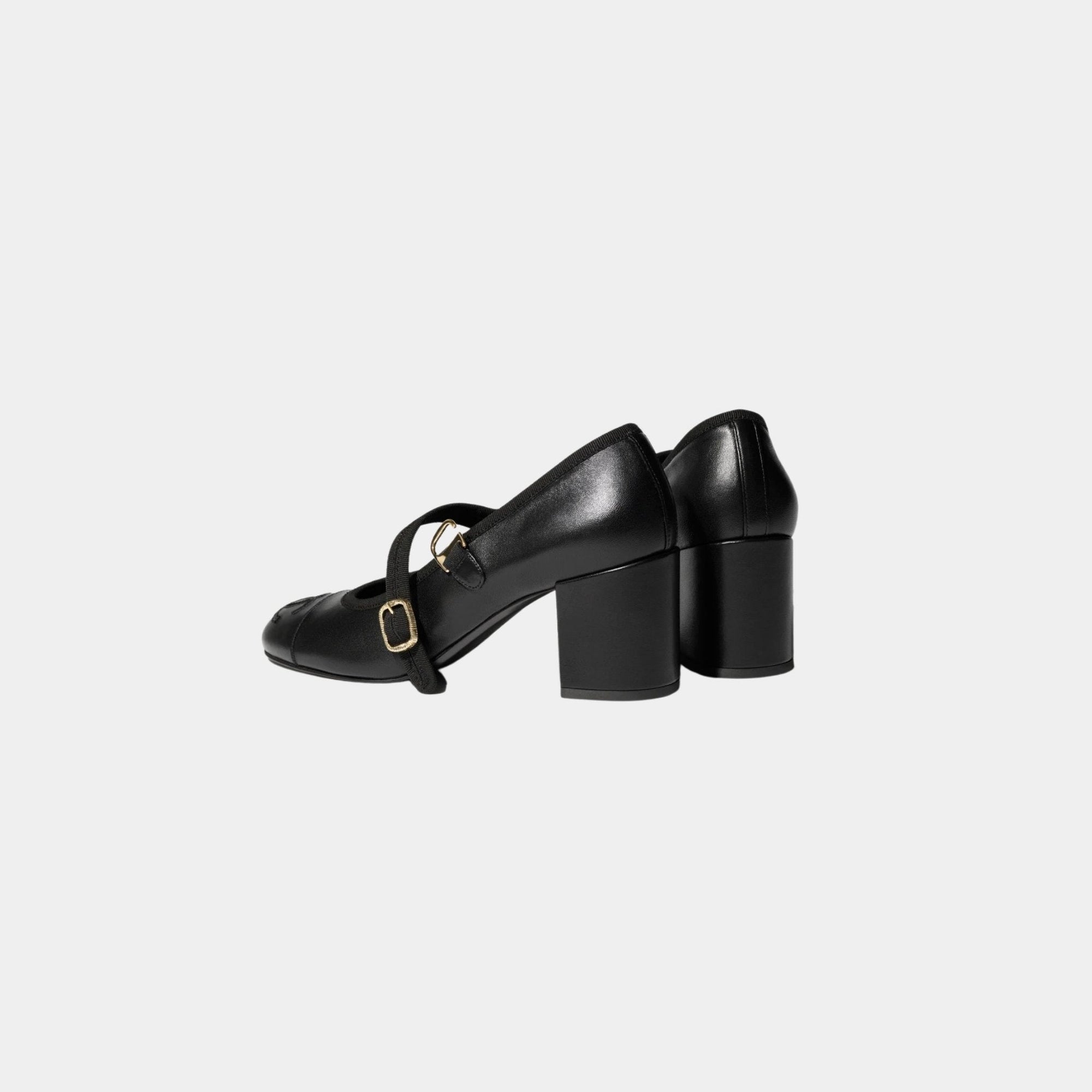 Mary Janes Lambskin Black Chanel оригінал – Купити в Україні – вид ззаду