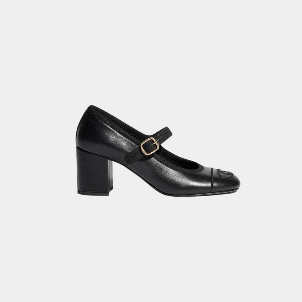 Mary Janes Lambskin Black Chanel оригінал – Купити в Україні – боковий вид