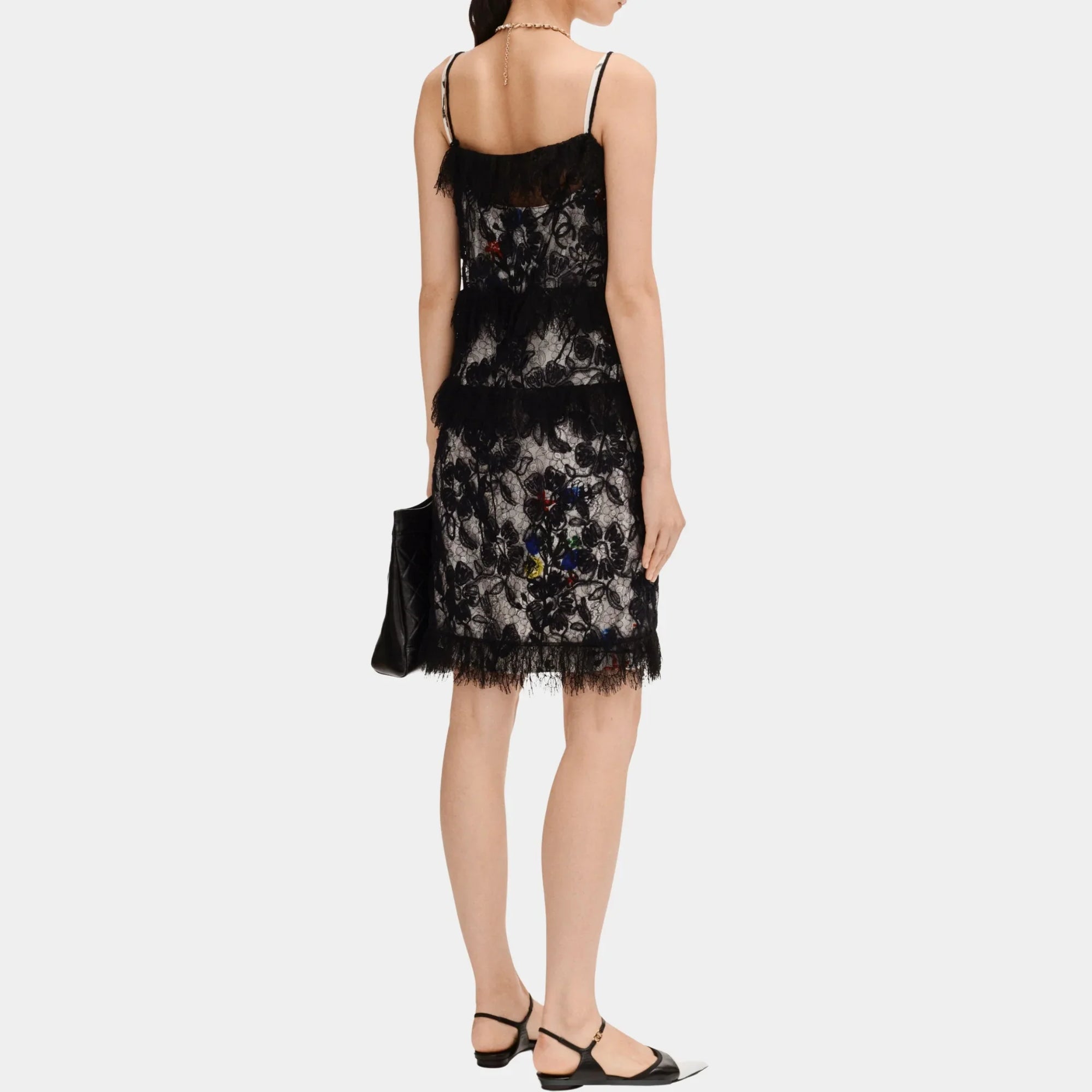 Оригінальна MIDI Dress In Black Lace Chanel – вид ззаду