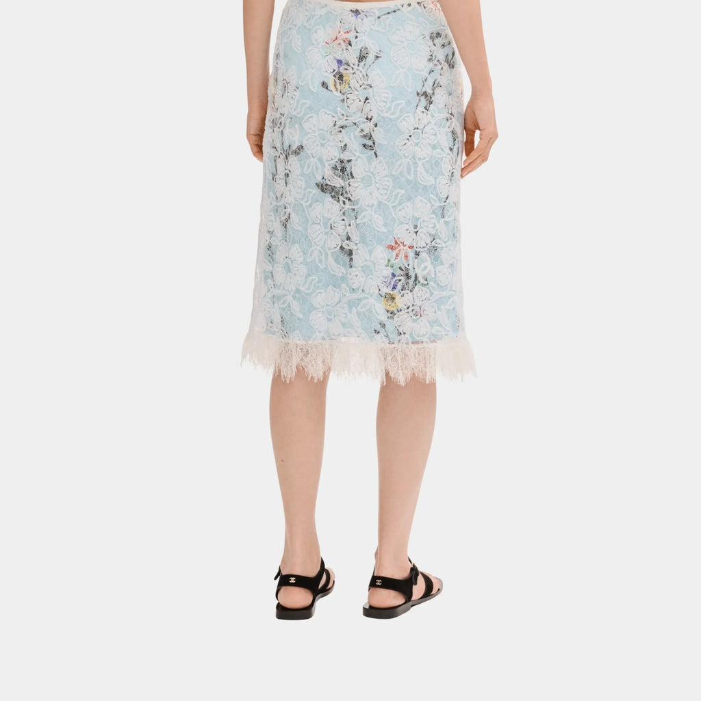 Оригінальна MIDI Skirt In White Lace Chanel – вид ззаду