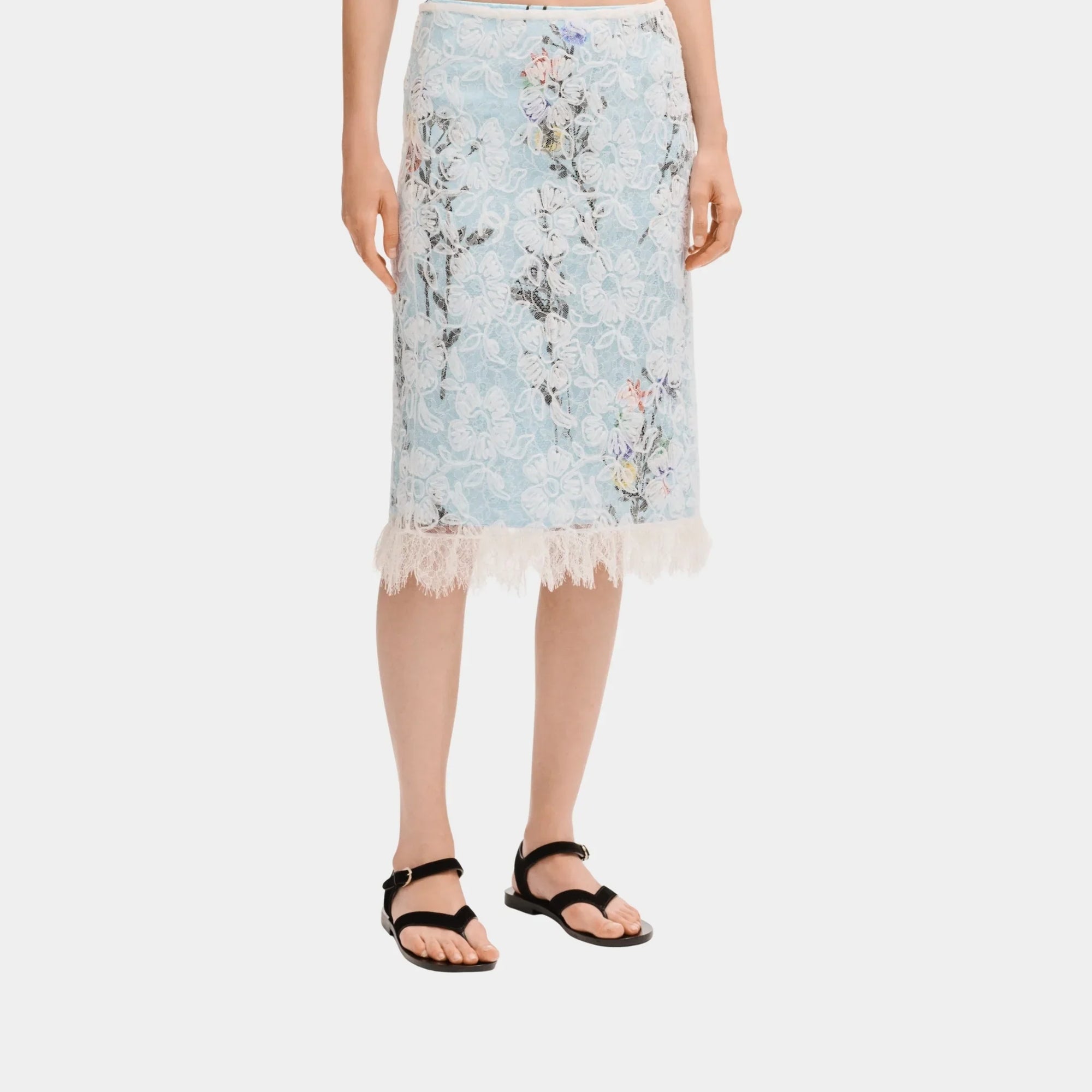 Оригінальна MIDI Skirt In White Lace Chanel – боковий вид