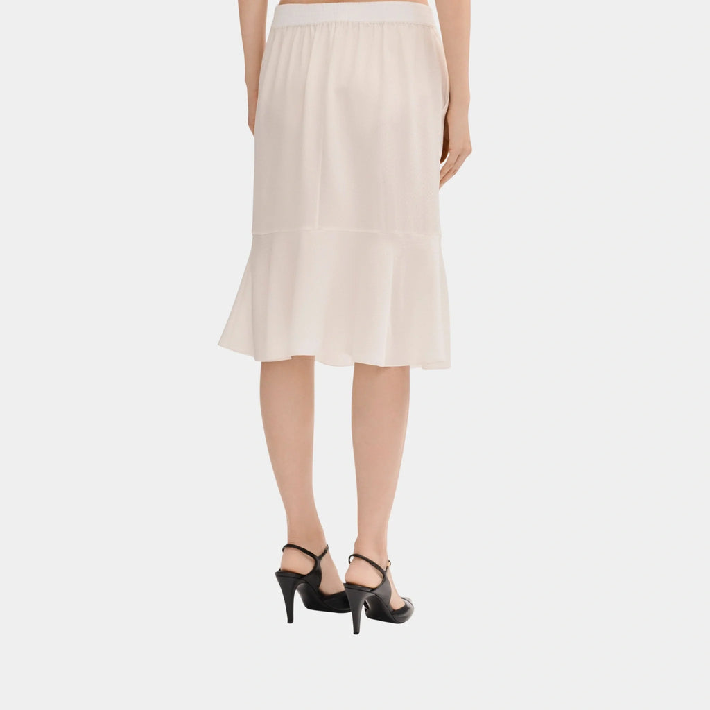 MIDI Skirt In White Silk Jacquard Chanel оригінал – Купити в Україні – вид ззаду