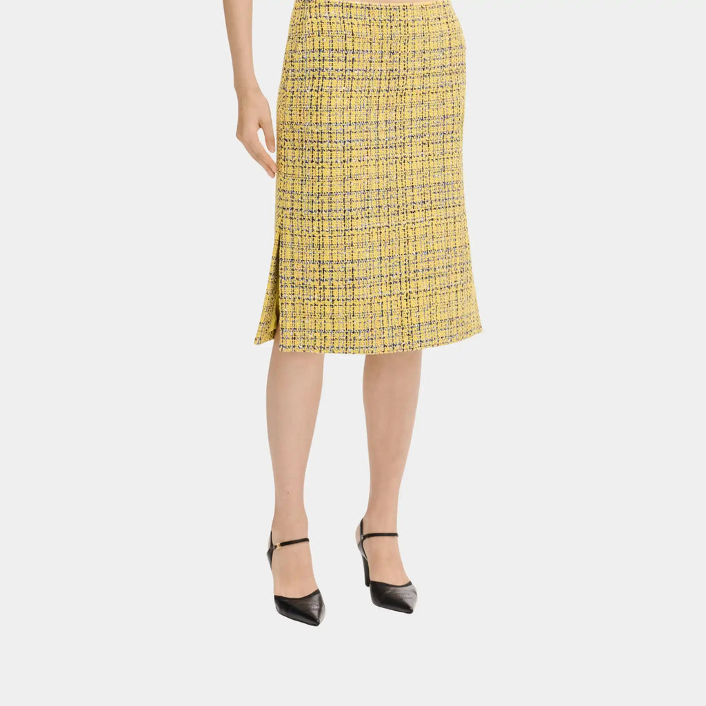 Оригінальна MIDI Skirt In Yellow Cotton Tweed Chanel – боковий вид