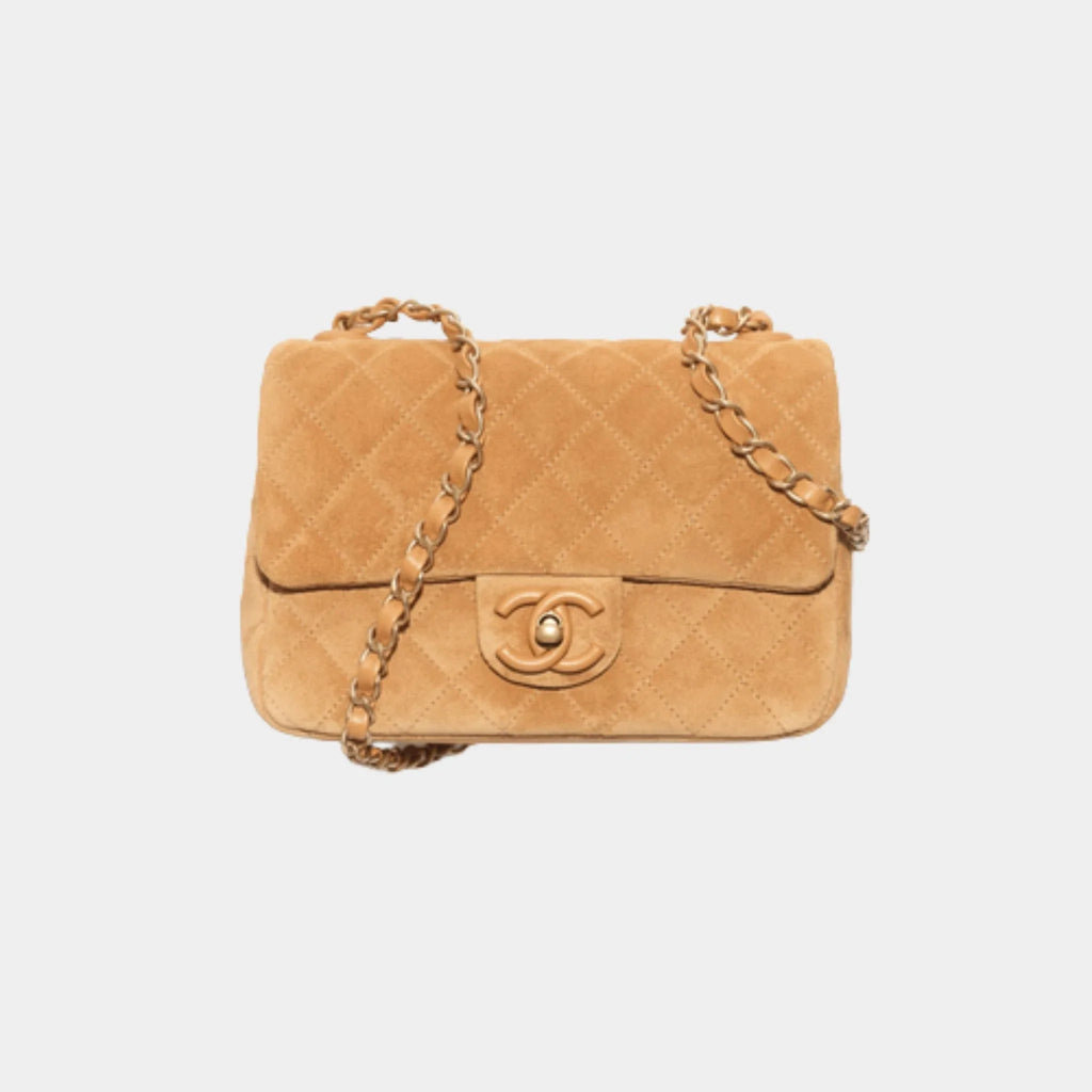 Оригінальна Mini Flap Bag In Suede&lambskin Chanel – боковий вид