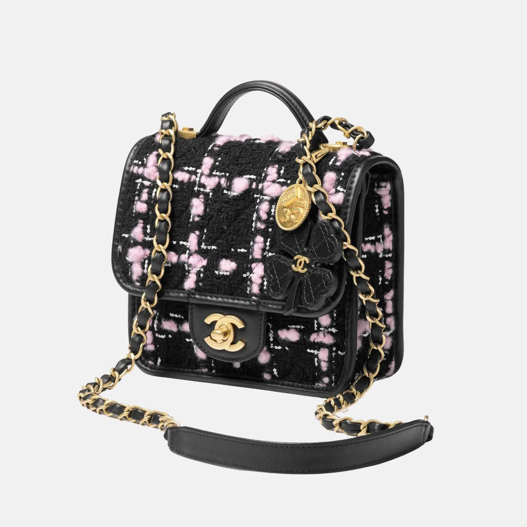 Mini Flap Bag With Handle In Wool Tweed And Calfskin Chanel оригінал – Купити в Україні – боковий вид