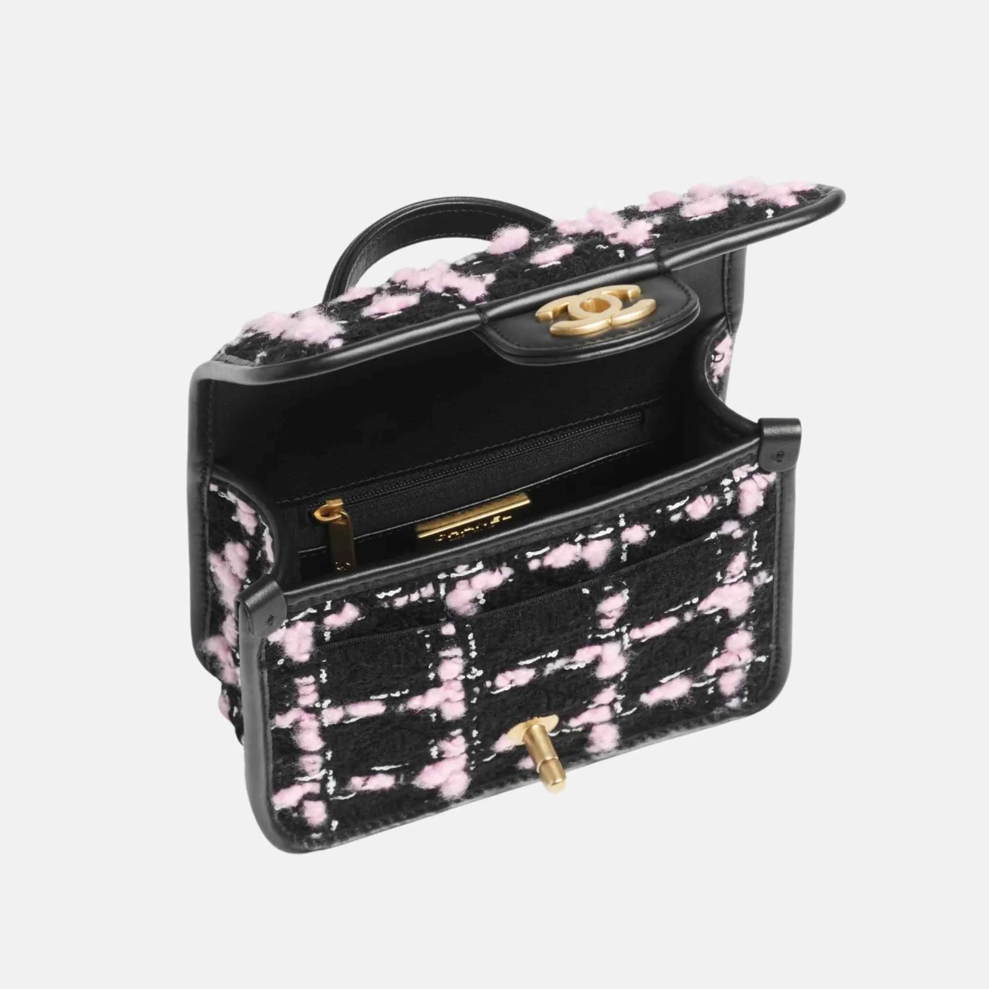 Mini Flap Bag With Handle In Wool Tweed And Calfskin Chanel оригінал – Купити в Україні – вид ззаду