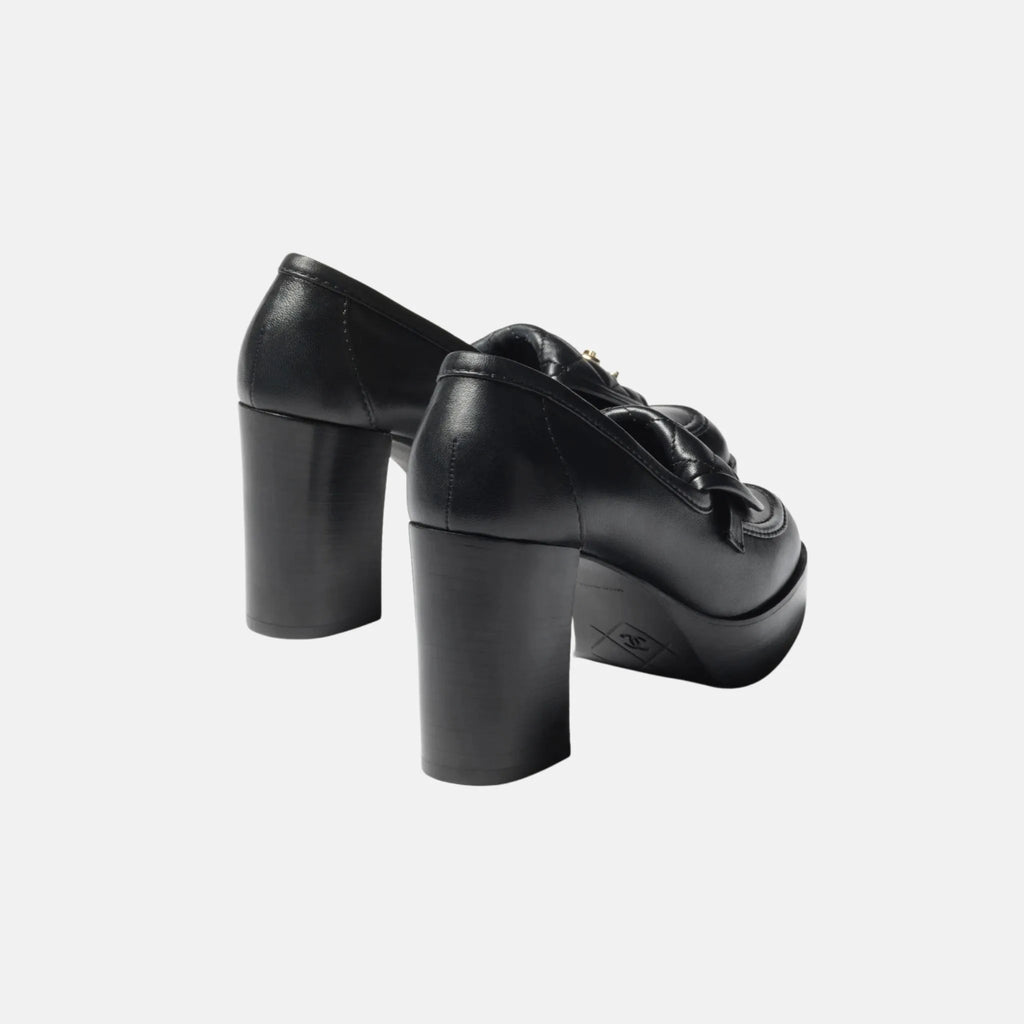 Moccasins In Black Lambskin Chanel оригінал – Купити в Україні – вид ззаду