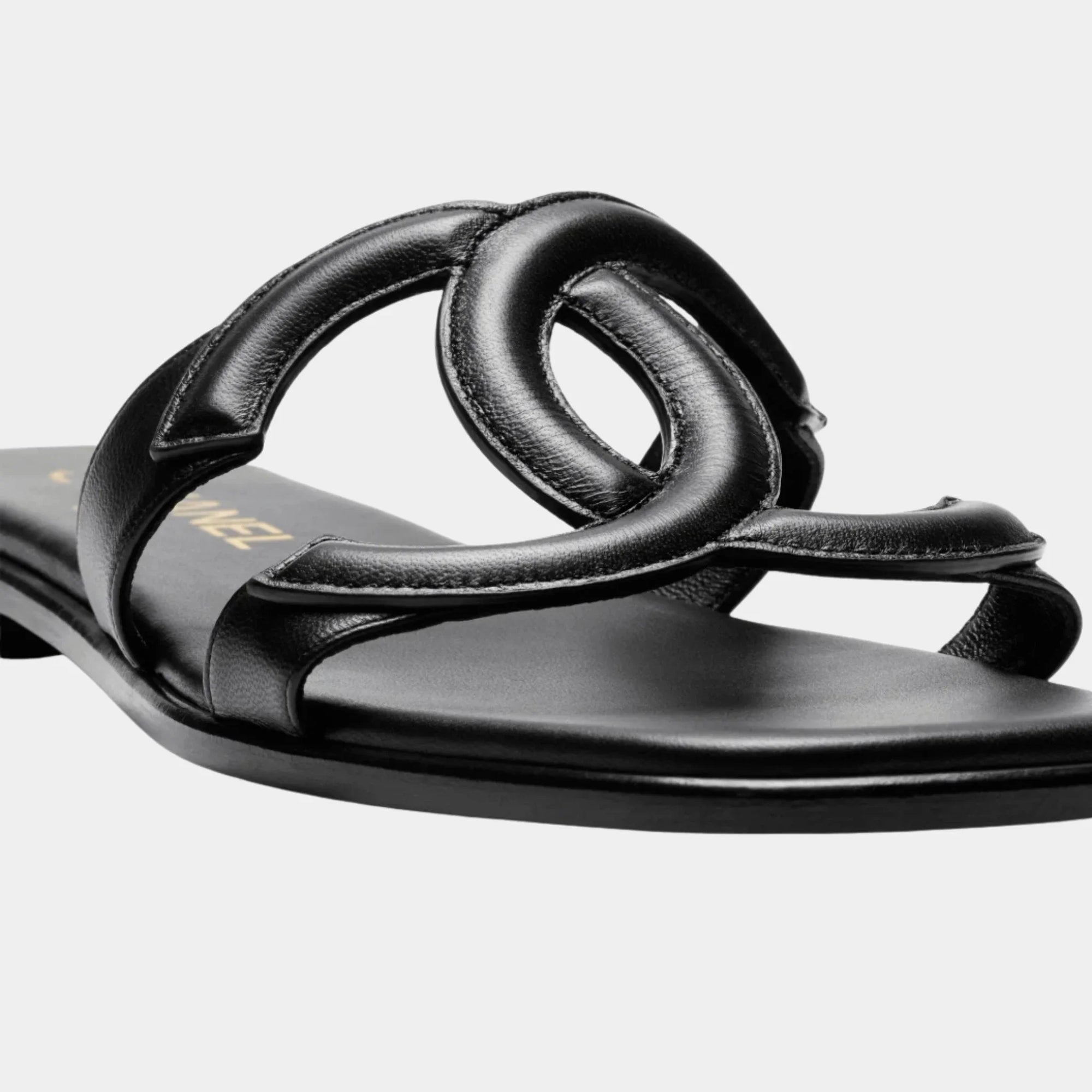 Mules In Black Lambskin Chanel – Гарантія оригінальності – детальний вид