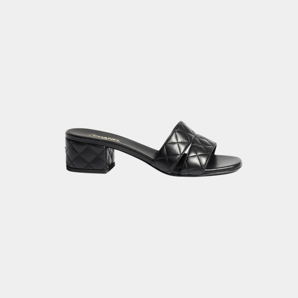 Mules In Lambskin Heeled Chanel оригінал – Купити в Україні – боковий вид