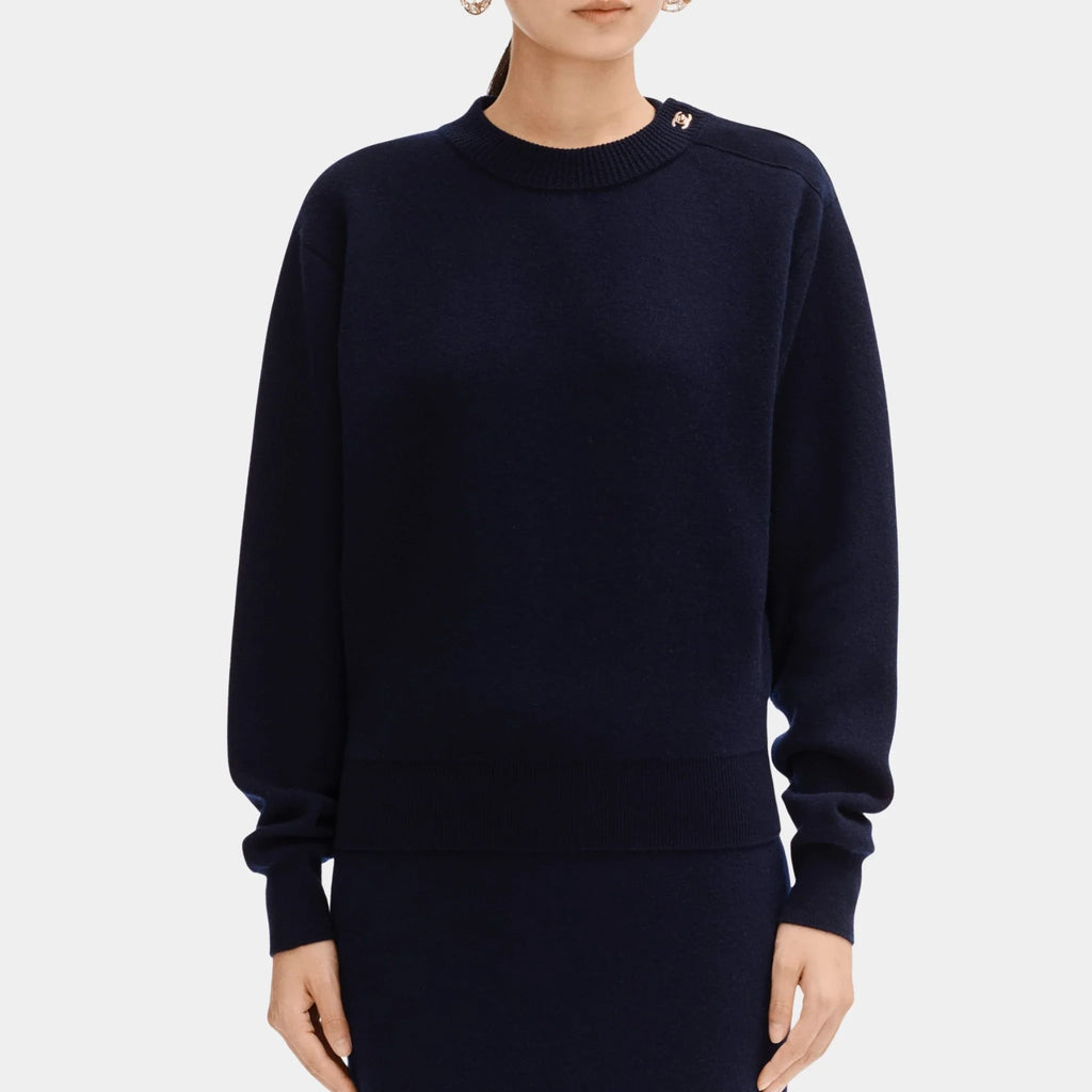 Оригінальна Navy Blue Sweater In Cashmere And Cotton Chanel – боковий вид