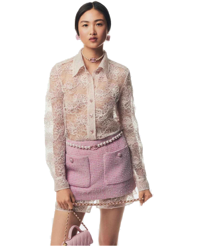 Tunic Iridescent Guipure Ecru Pink Chanel – Гарантія оригінальності