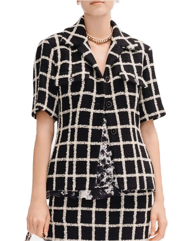 Оригінальна Jacket In Black And White Wool Tweed Chanel