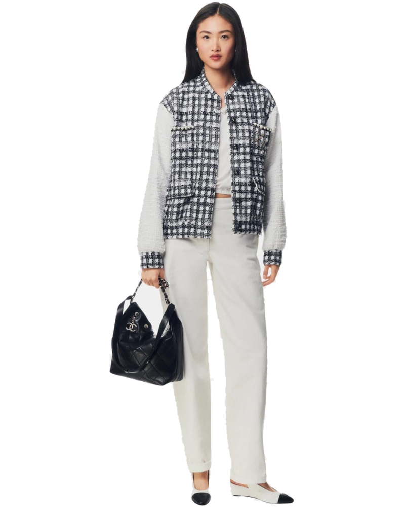 Jacket Cotton Tweed And Imitation Pearls White And Black Chanel оригінал – Купити в Україні