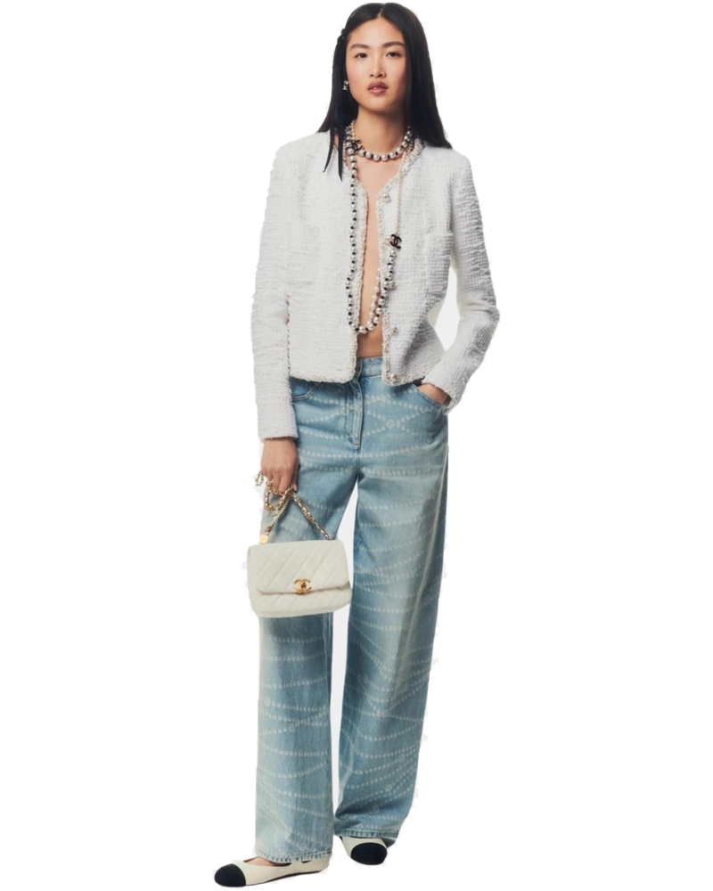 Jacket Cotton Tweed Imitation Pearls White Chanel оригінал – Купити в Україні