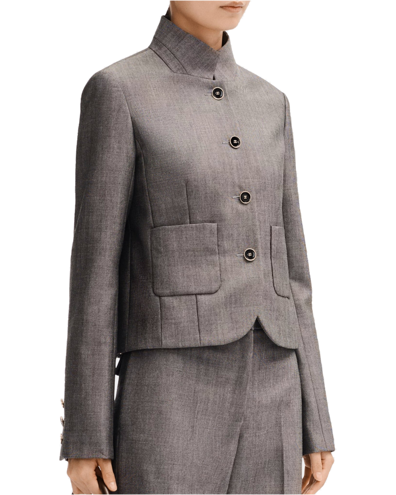Jacket In Grey Wool Canvas Chanel – Гарантія оригінальності