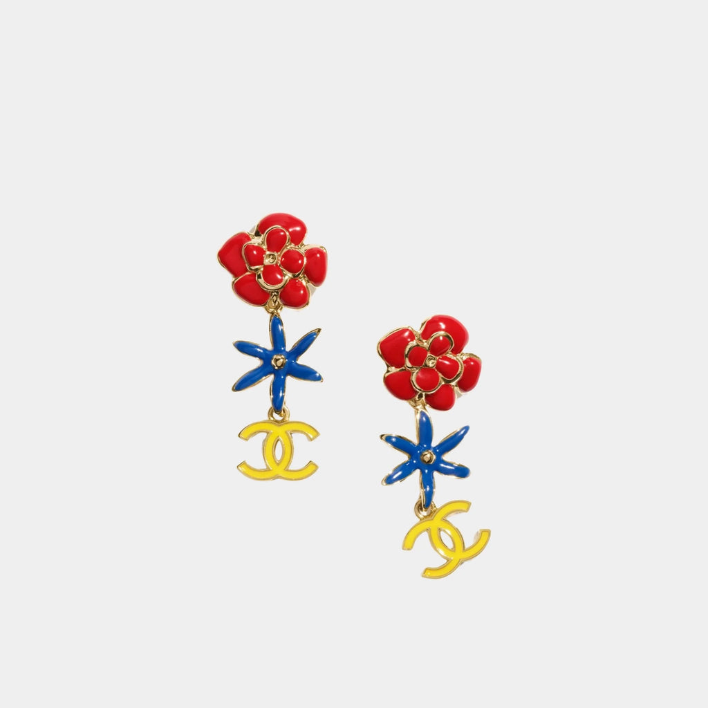 Pendant Earrings Metal & Resin Chanel оригінал – Купити в Україні – боковий вид