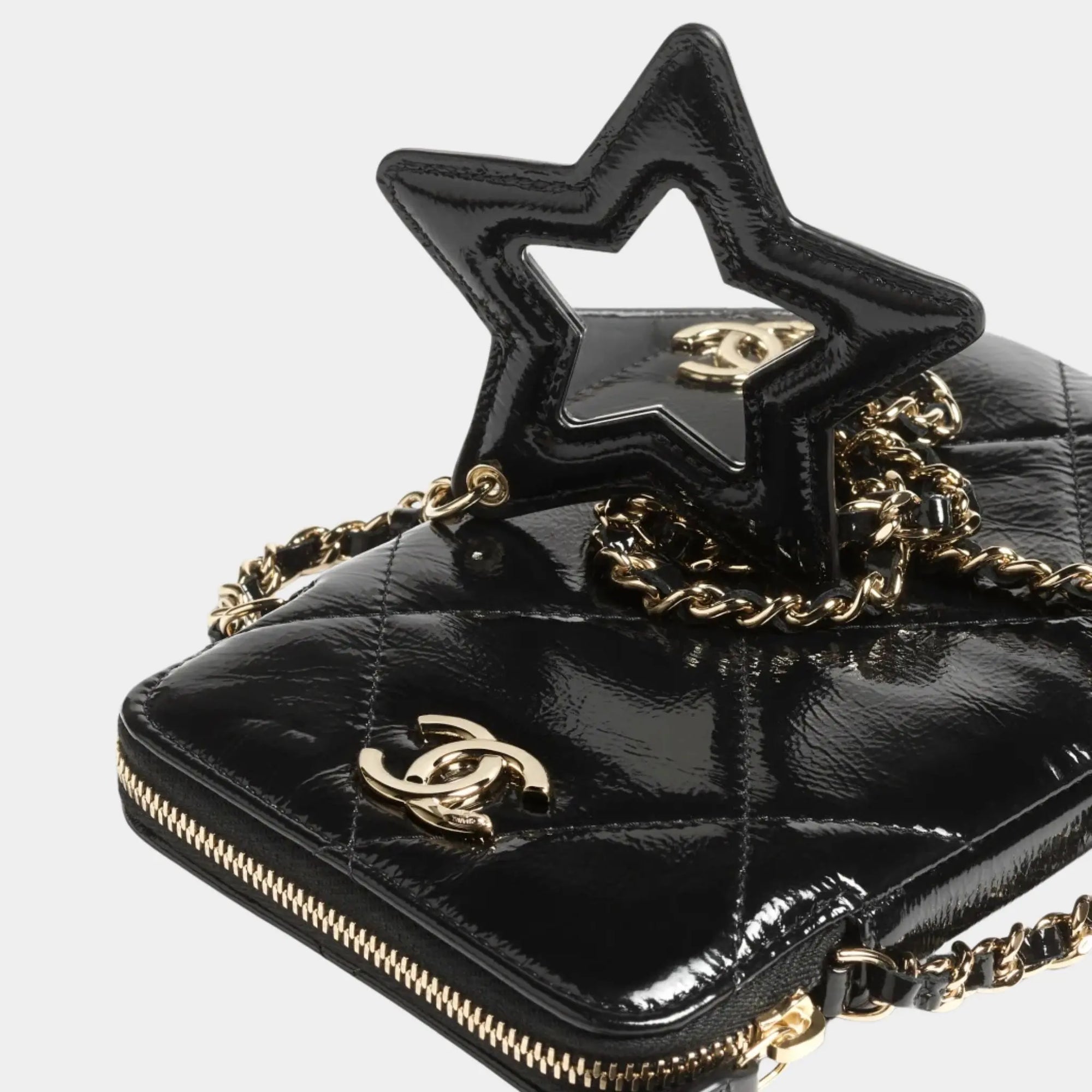 Phone Case With Chain Black Shiny Crumpled Calfskin Chanel оригінал – Купити в Україні – детальний вид