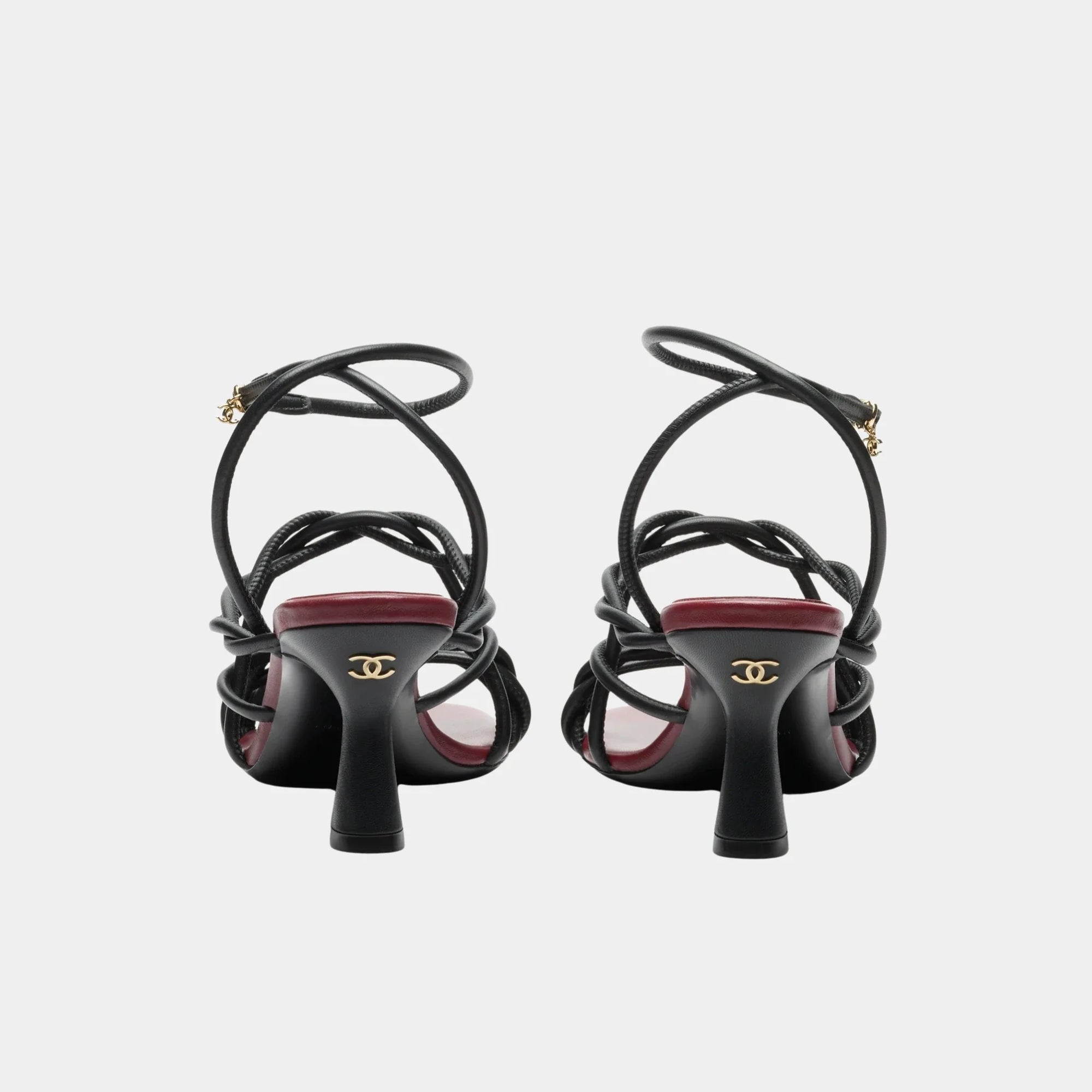 Sandals In Black Lambskin Chanel – Гарантія оригінальності – вид ззаду