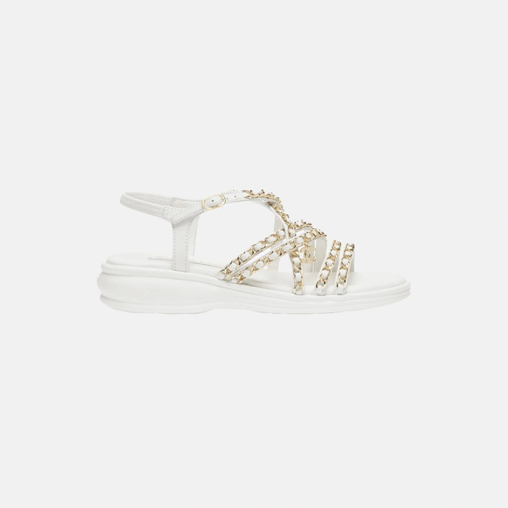 Sandals In Lambskin And Metal Chanel – Гарантія оригінальності – боковий вид