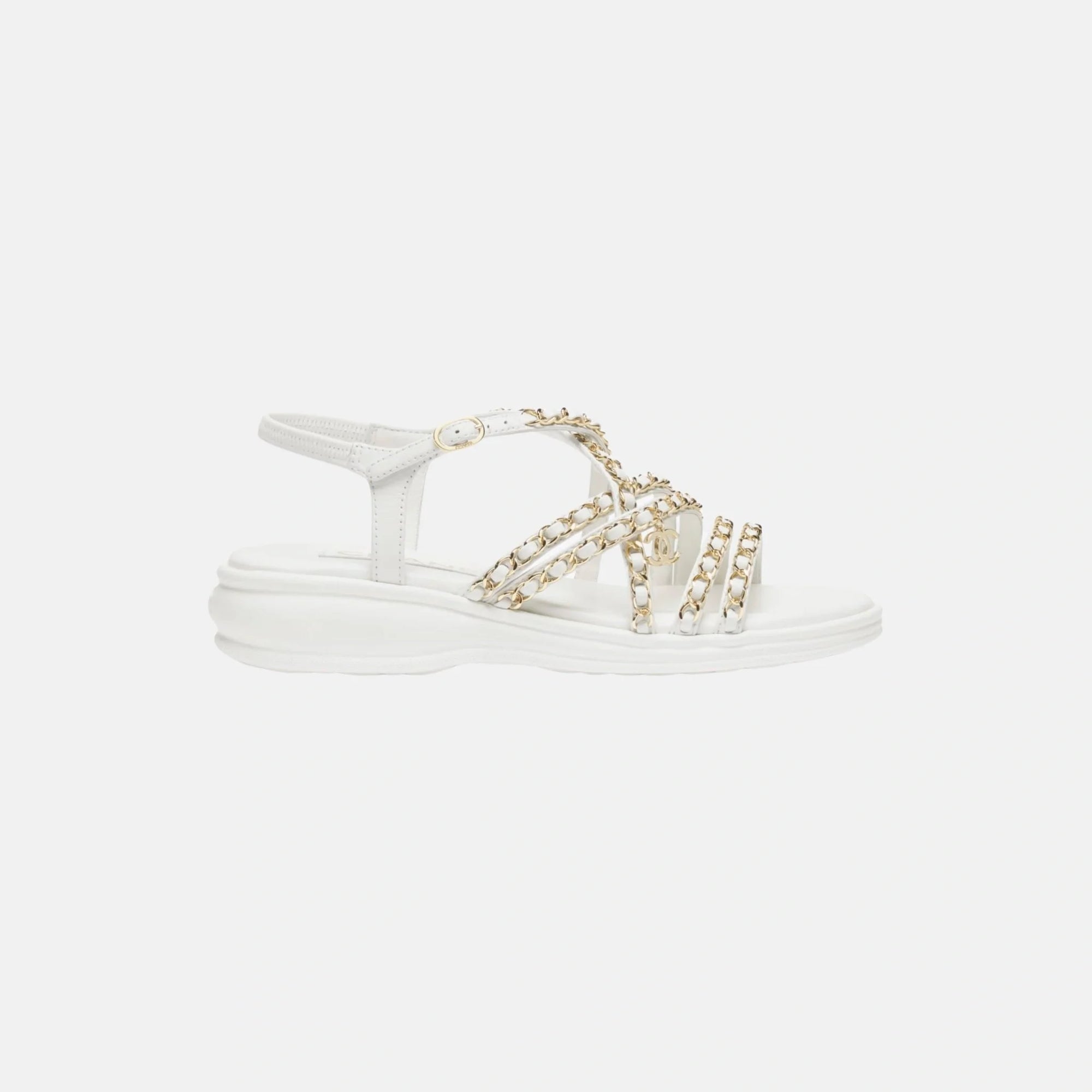 Sandals In Lambskin And Metal Chanel – Гарантія оригінальності – боковий вид