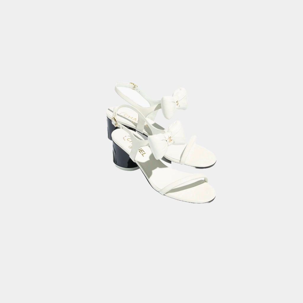 Оригінальна Heeled Sandals Lambskin Chanel – вид ззаду