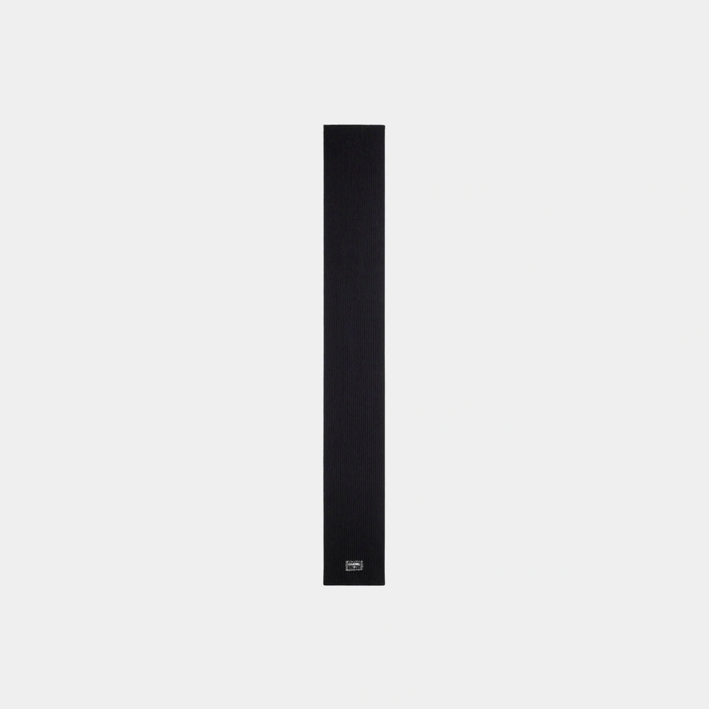 Scarf Cashmere Navy Blue Black & White Chanel – Гарантія оригінальності – боковий вид