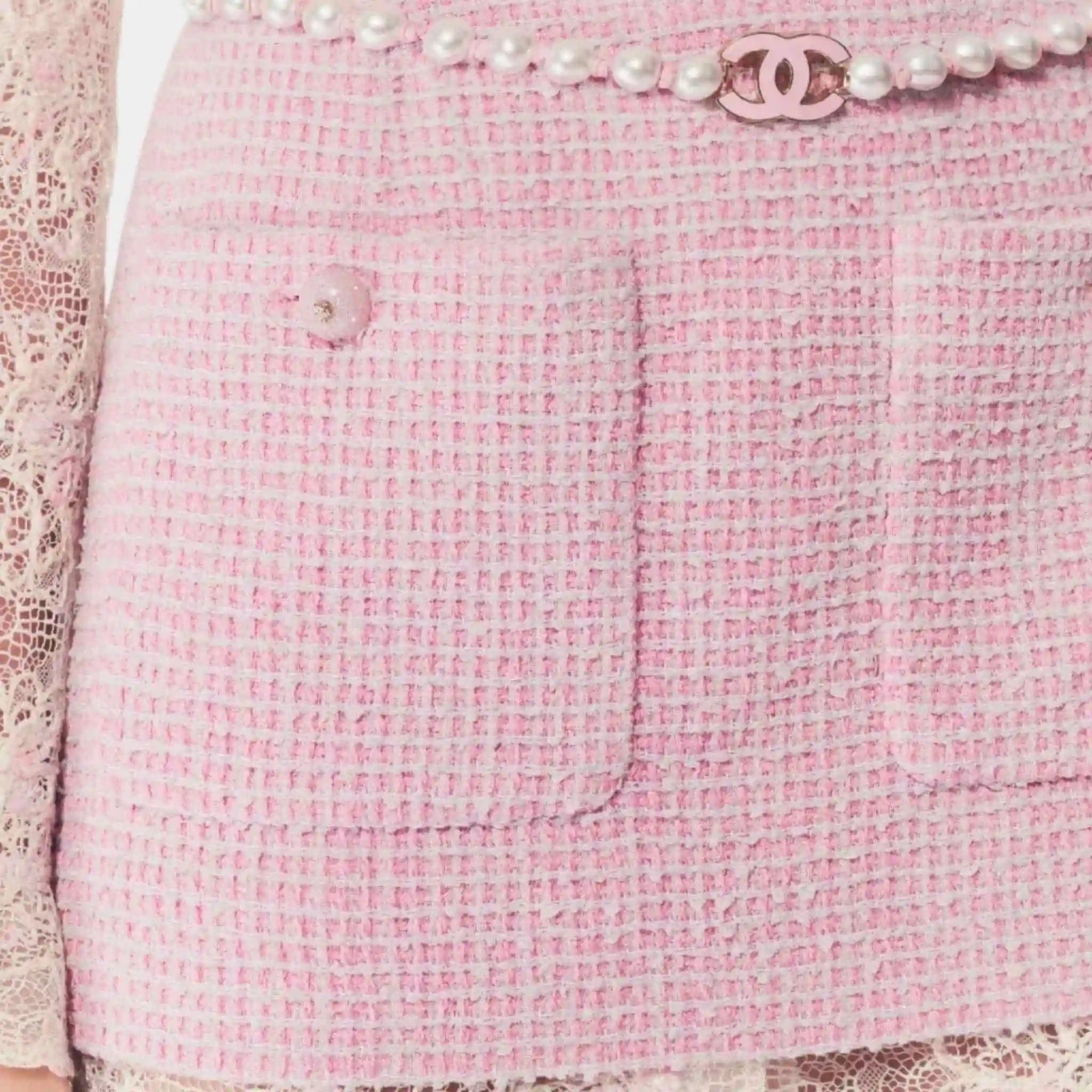 Skirt Cotton Tweed Light Pink Grey Chanel – Гарантія оригінальності – детальний вид