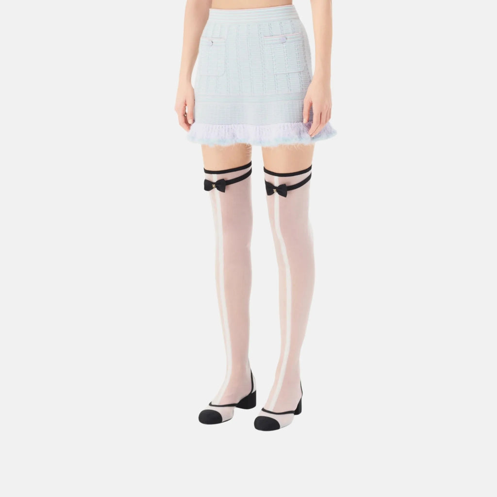 Skirt In Cashmere, Cotton And Feathers Chanel – Гарантія оригінальності – вид ззаду
