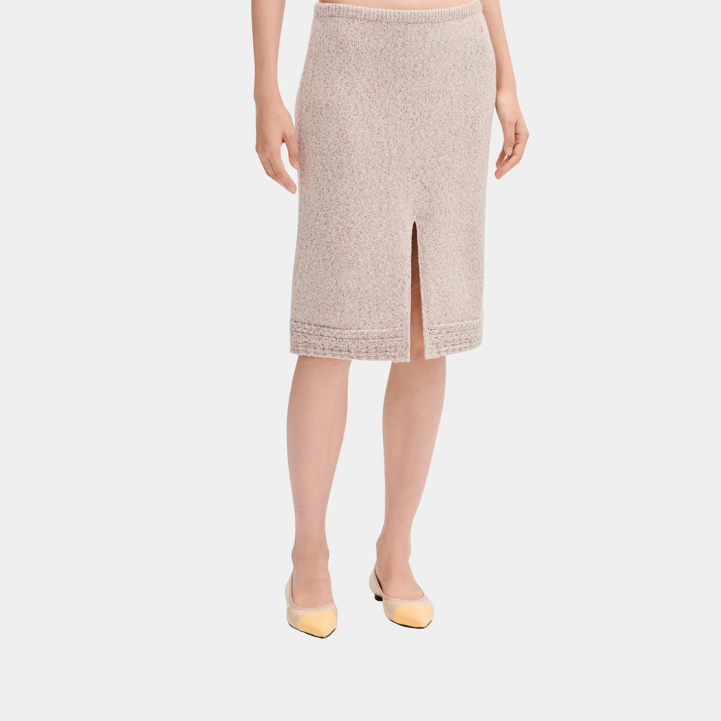 Skirt In Light Beige Linen And Cashmere Chanel – Гарантія оригінальності – боковий вид