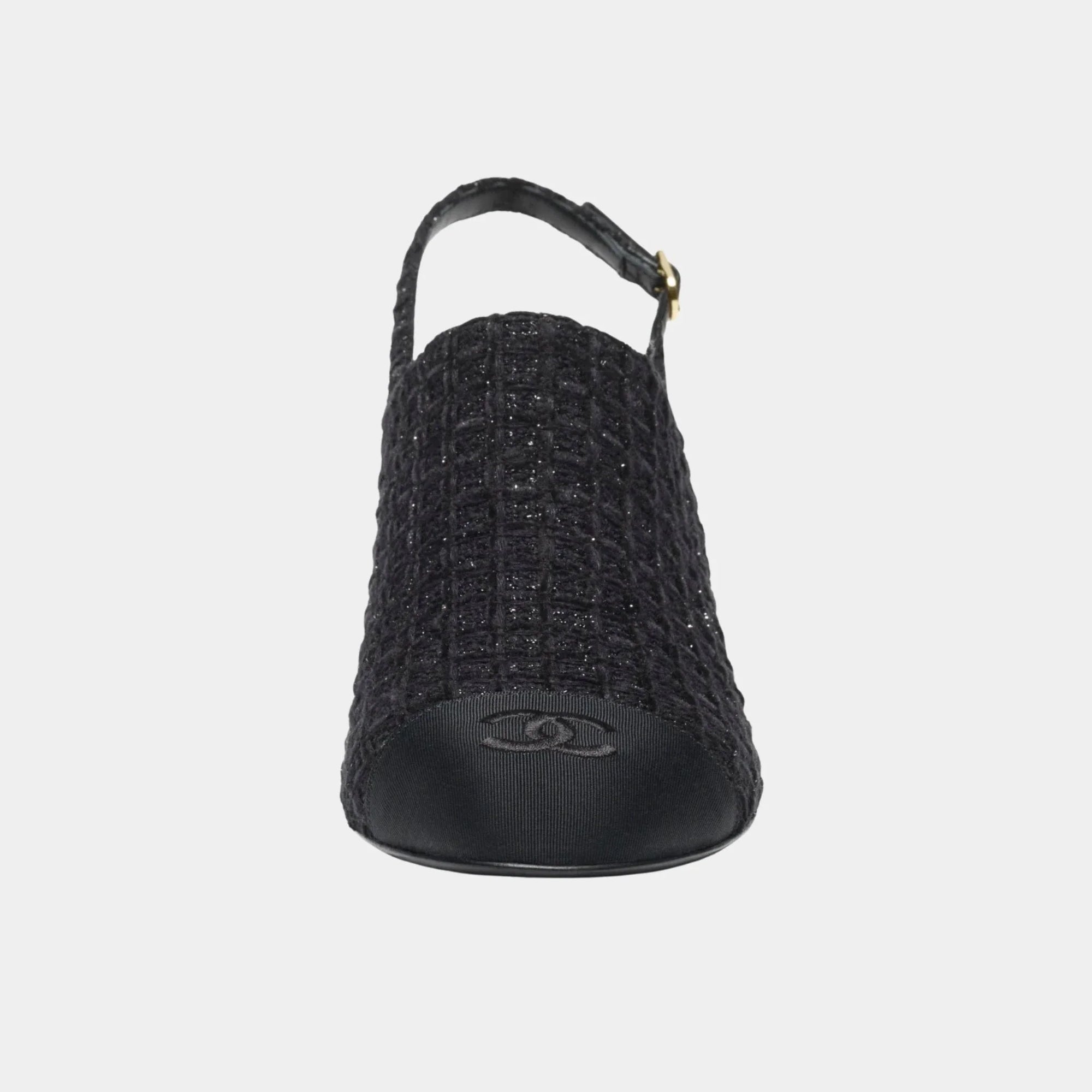 Оригінальна Slingback In Cotton Tweed & Grosgrain Chanel – вид ззаду