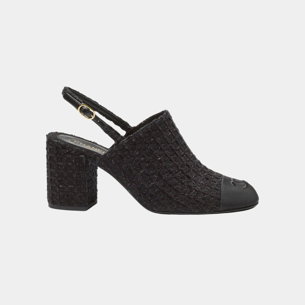 Оригінальна Slingback In Cotton Tweed & Grosgrain Chanel – боковий вид