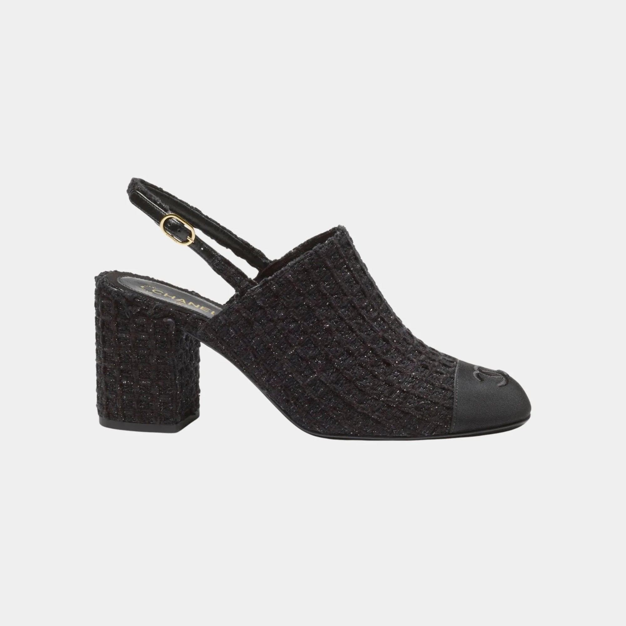 Оригінальна Slingback In Cotton Tweed & Grosgrain Chanel – боковий вид