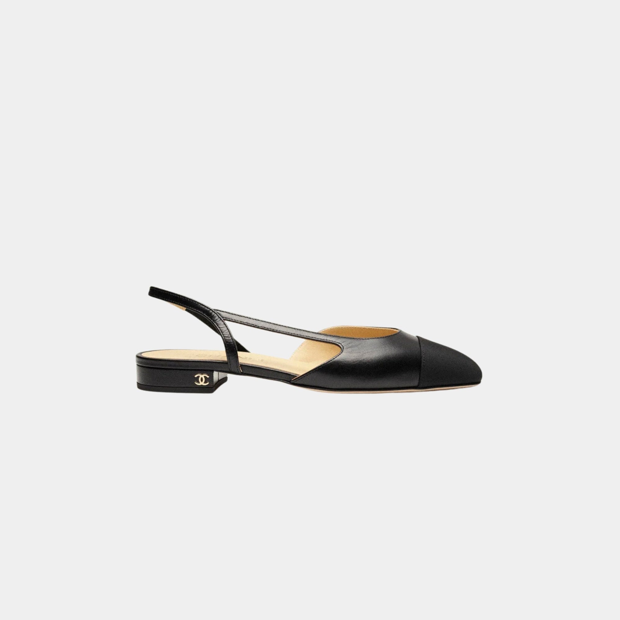 Slingback Goatskin And Grosgrain Chanel – Гарантія оригінальності – боковий вид