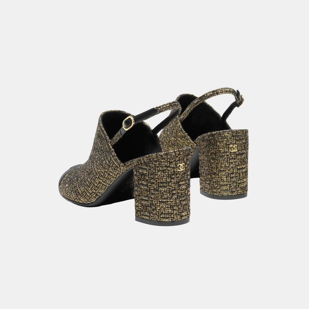 Оригінальна Slingback In Tweed & Grosgrain Chanel – вид ззаду