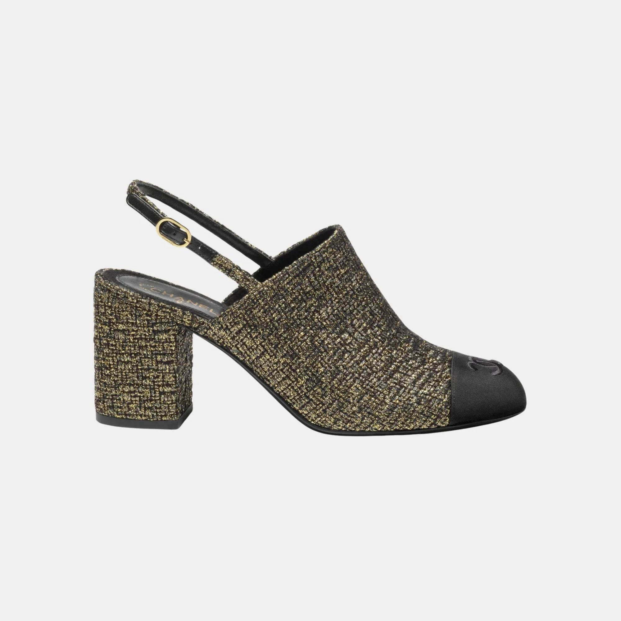 Оригінальна Slingback In Tweed & Grosgrain Chanel – боковий вид