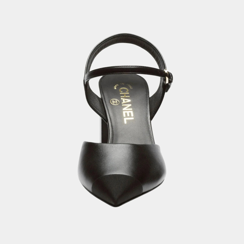 Slingback In Lambskin And Grosgrain Chanel оригінал – Купити в Україні – вид ззаду
