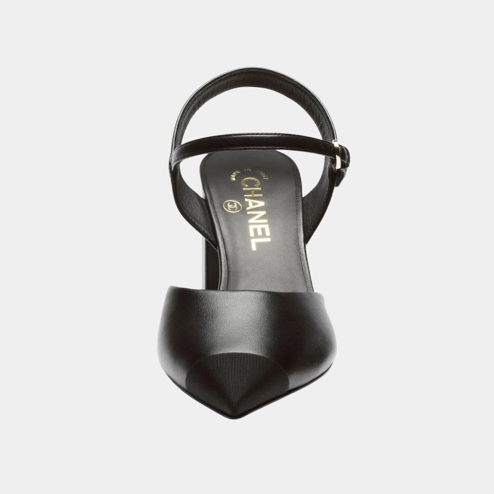 Slingback In Lambskin And Grosgrain Chanel оригінал – Купити в Україні – вид ззаду