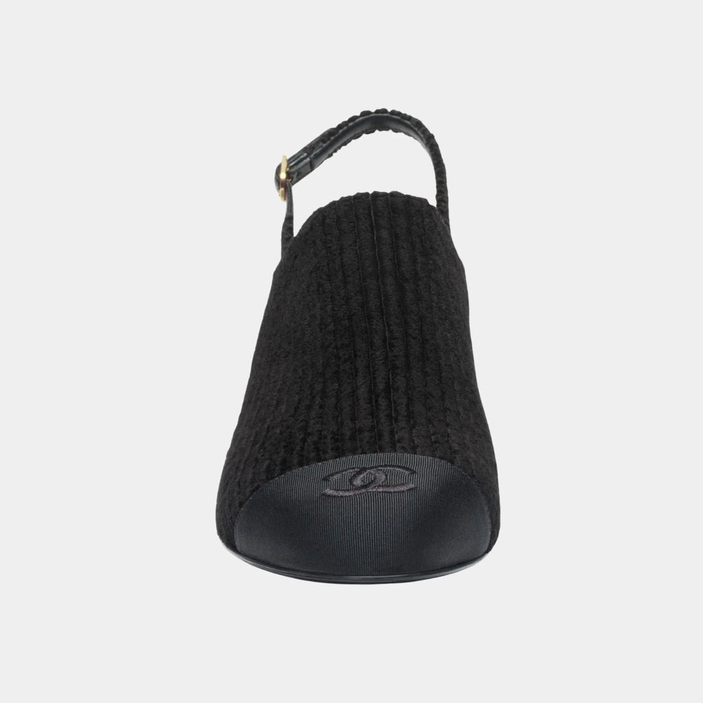 Slingbacks Corduroy & Grosgrain Chanel – Гарантія оригінальності – вид ззаду