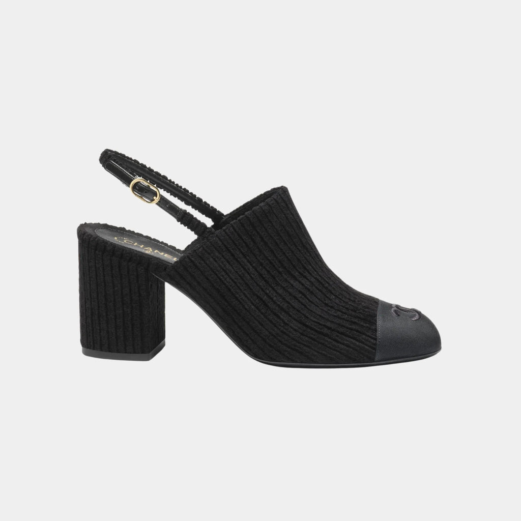Slingbacks Corduroy & Grosgrain Chanel – Гарантія оригінальності – боковий вид