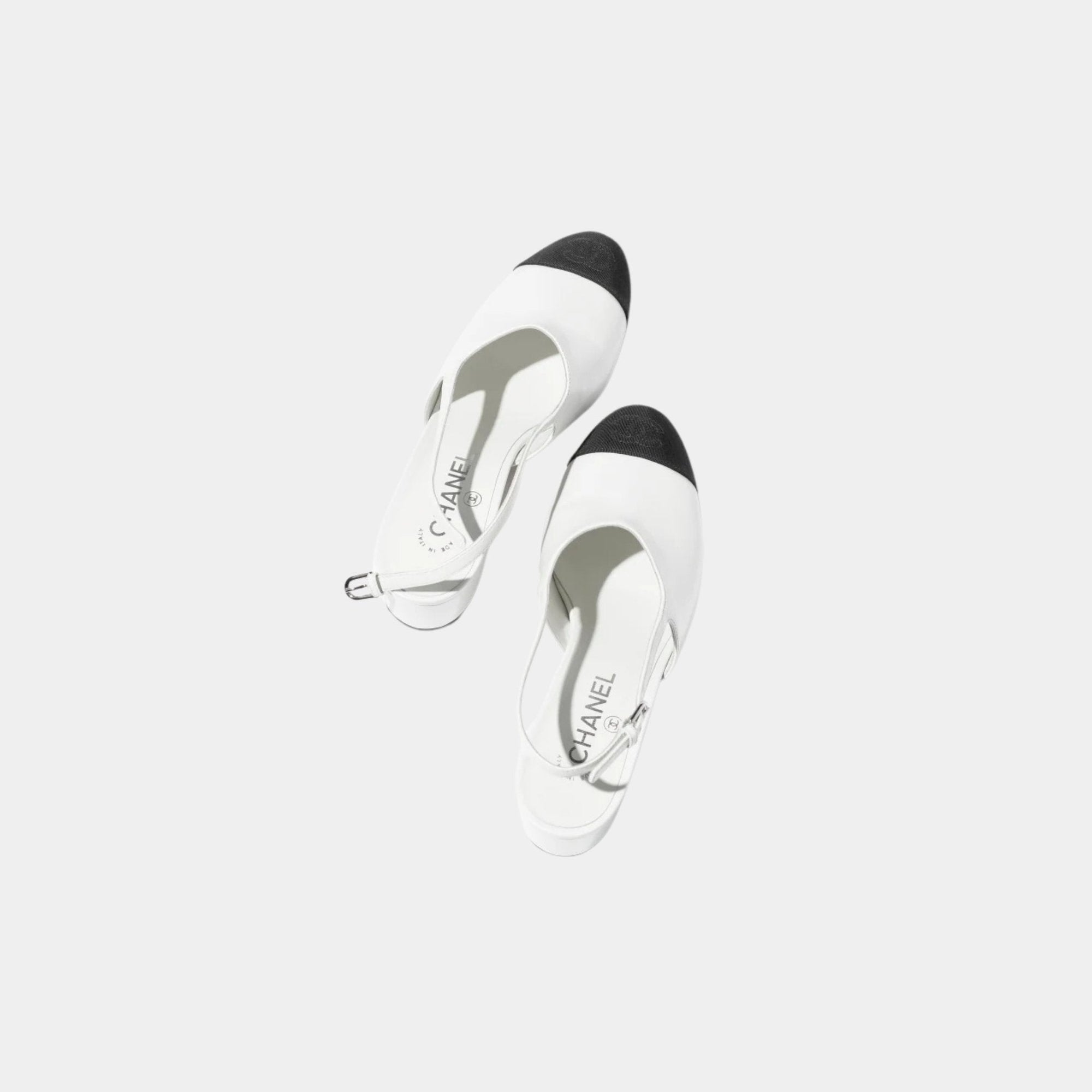 Slingbacks Goatskin Grosgrain White Black Chanel оригінал – Купити в Україні – детальний вид