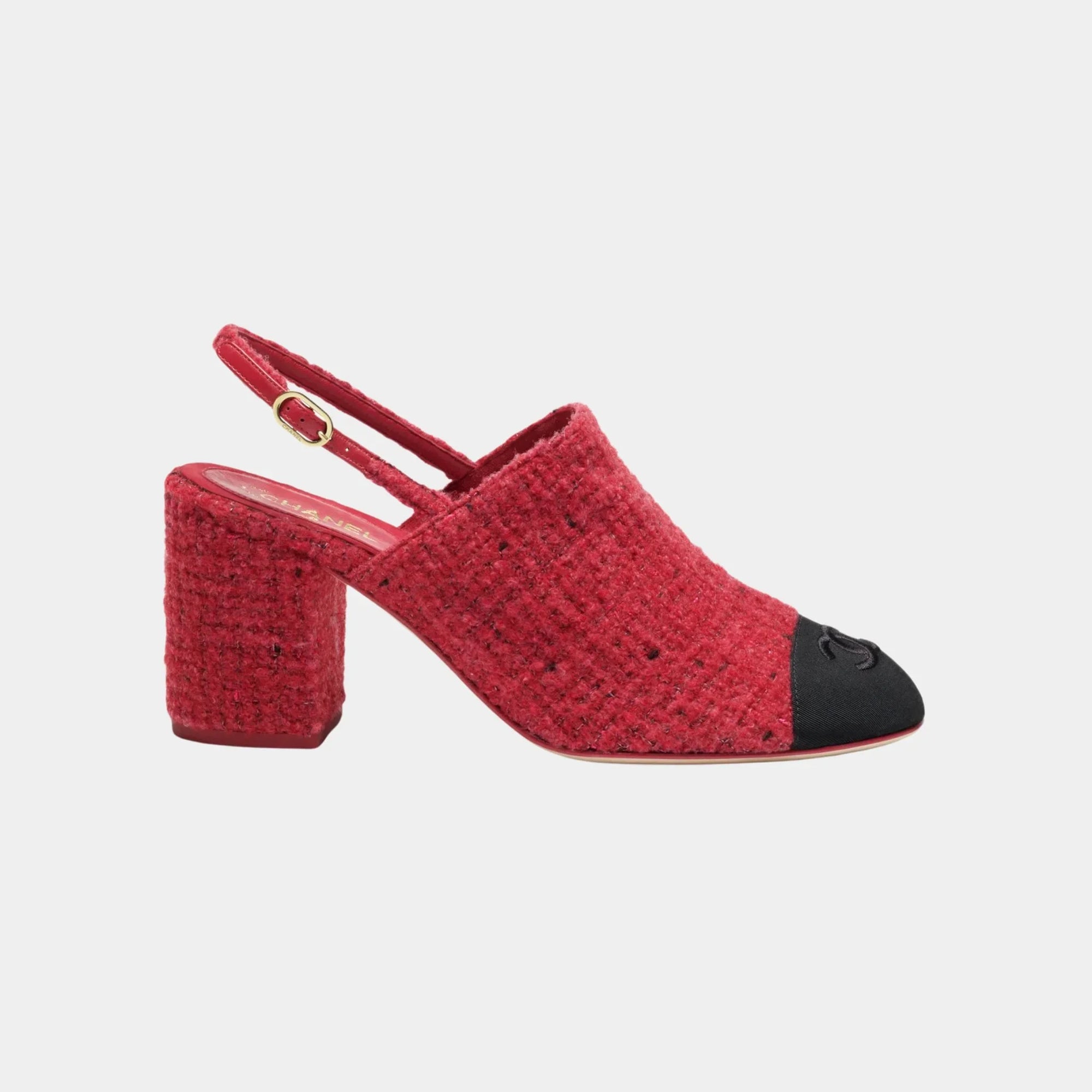 Оригінальна Slingbacks In Tweed And Grosgrain Chanel – боковий вид