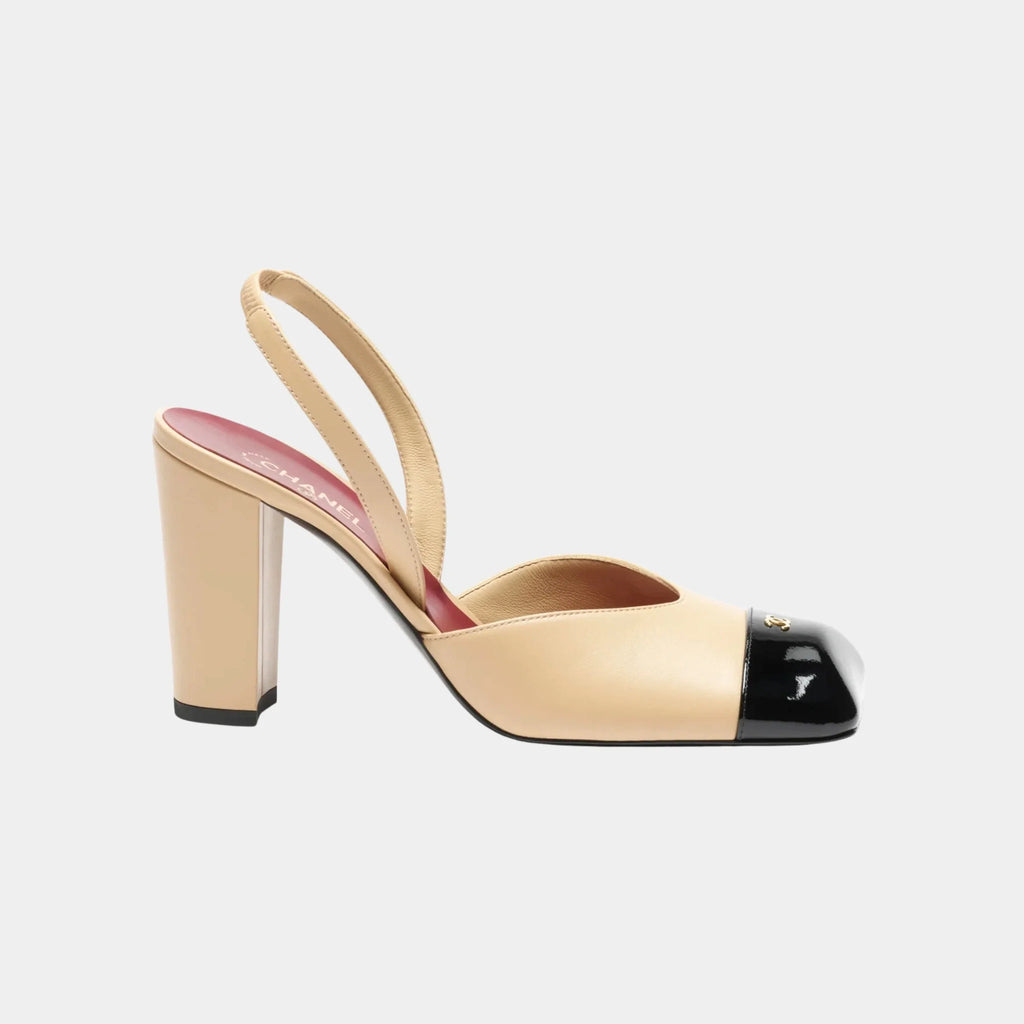 Оригінальна Slingbacks In Lambskin And Patent Calfskin Chanel – збільшений вид