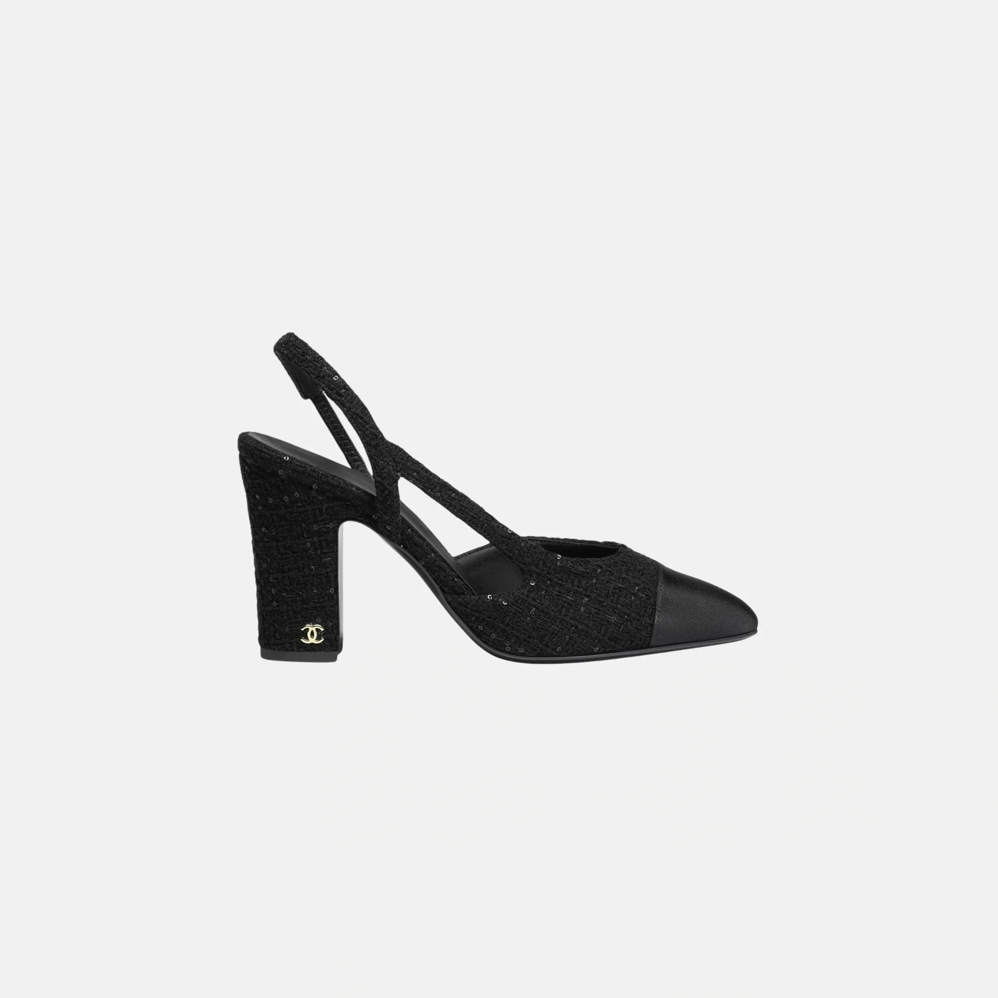 Slingbacks In Tweed Chanel – Гарантія оригінальності – вид ззаду