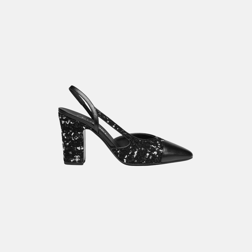 Slingbacks In Tweed Chanel – Гарантія оригінальності – боковий вид