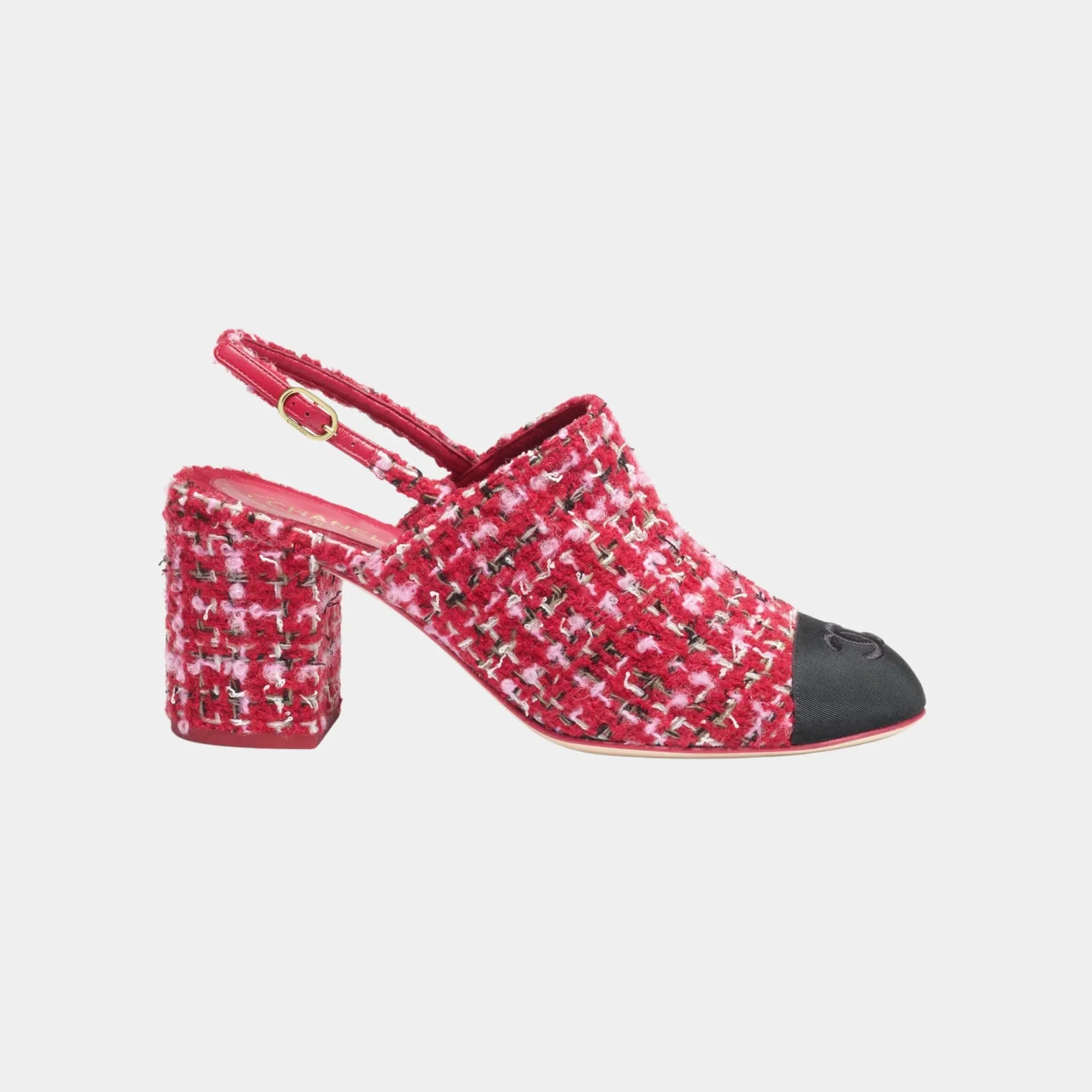 Slingbacks In Tweed & Gros-Grain Chanel – Гарантія оригінальності – боковий вид