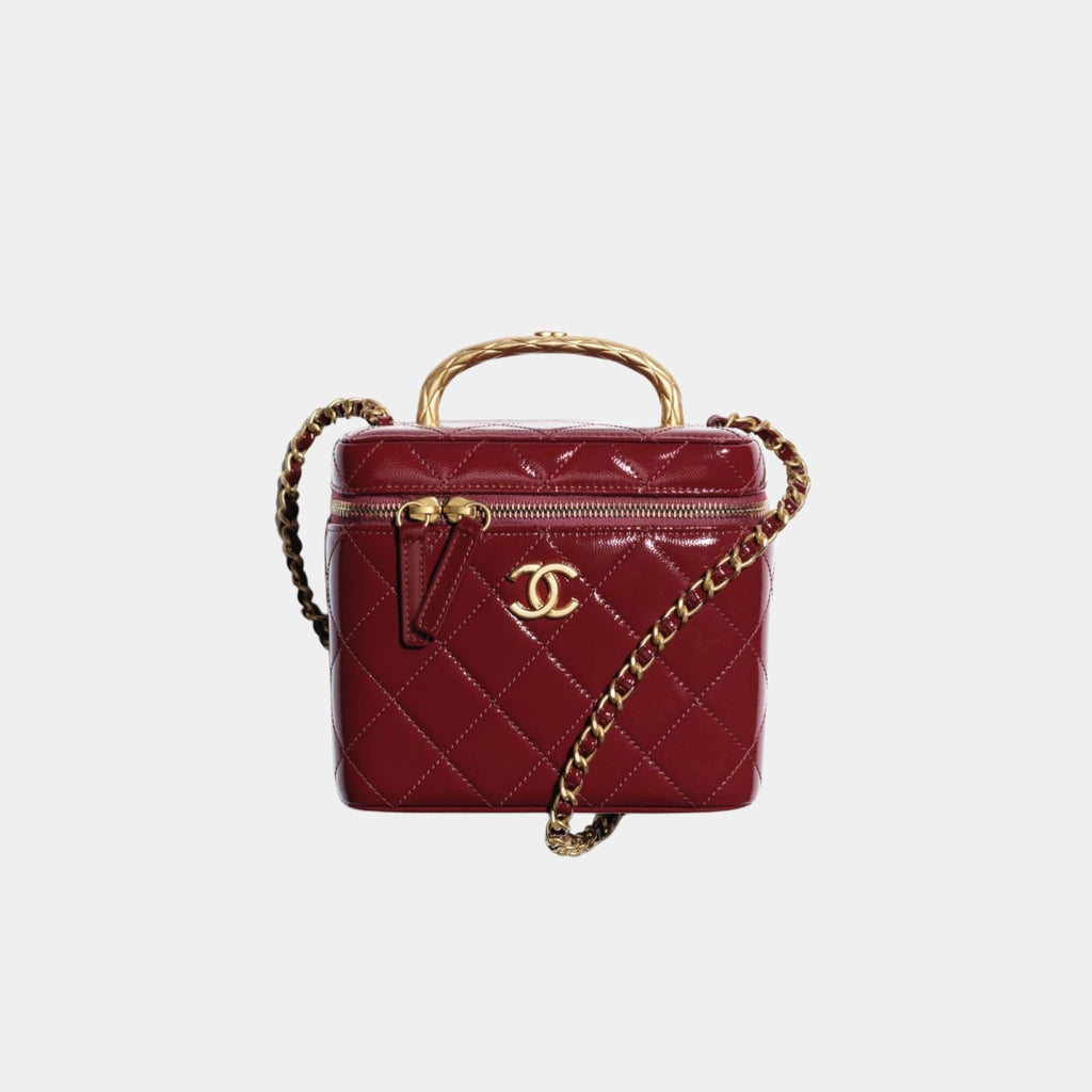 Оригінальна Small Vanity Case In Grained Patent Calfskin Chanel – боковий вид