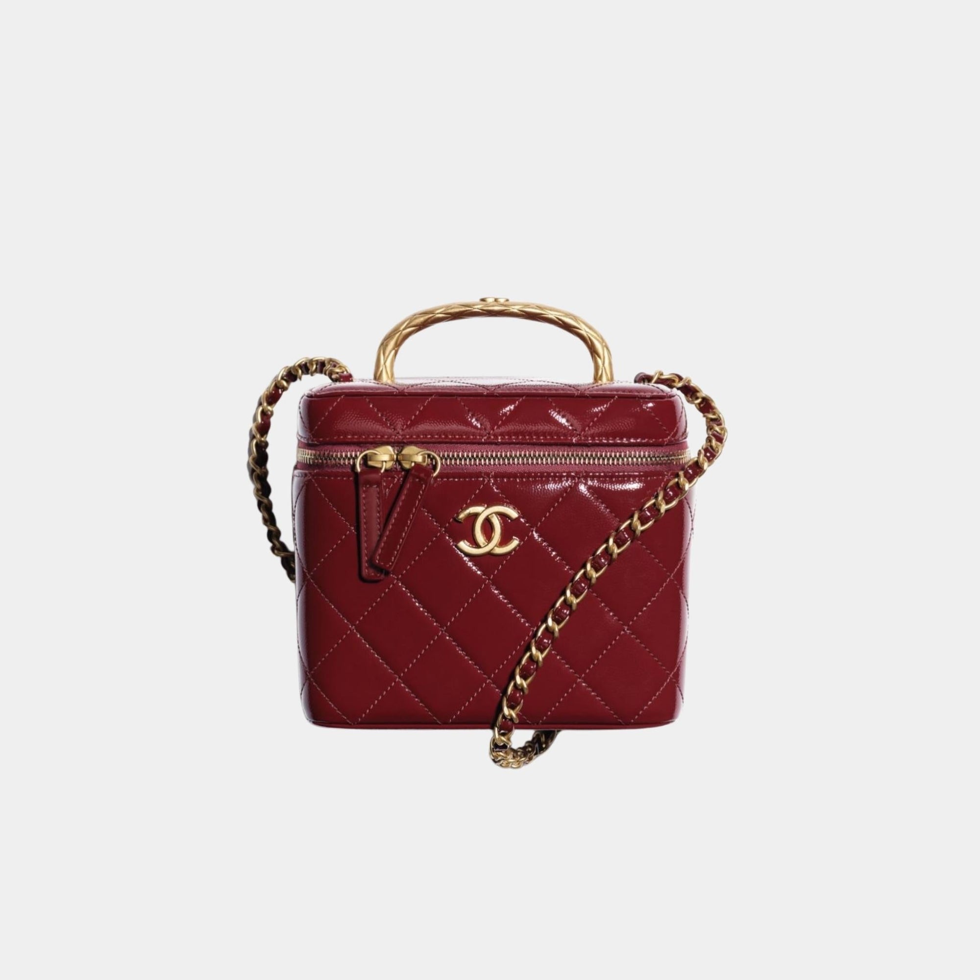 Оригінальна Small Vanity Case In Grained Patent Calfskin Chanel – боковий вид